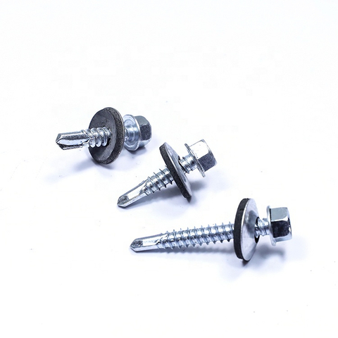 EPDM washer galvanized DIN7504 (K) hex head patta self drilling screws