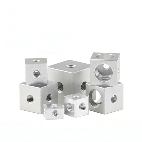 Six-Sided Nut,Square Fixed Block Square Corner Lock Nut,Plate Link Block Screws Nut for Fixing Acrylic Box