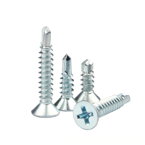 NF E25-858 Crosse Recessed Countersunk Head Drilling Screws With Tapping Screws Thread