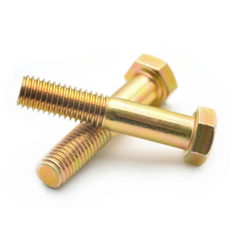 DIN931 Hexagon Head Bolts Half Thread Yellow Zinc/golden