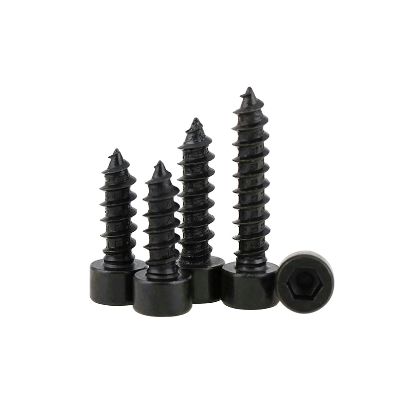 Black Cylindrical Head Hexagon Socket Self Tapping Screws Cup Head Tapping Screws