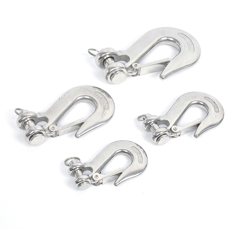 Stainless Steel Clevis Grab Slip Hooks With Safety Latch Crane Hook