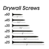 Philip Bugle Head Black Phosphated Wire Plastic Chain Strip Collated Drywall Screw M3.5x16mm With Plastic Strip 25 Mm