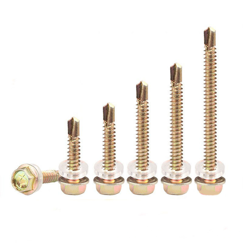 GB/T15856.5 Hexagon Washer Head Drilling Screws With Tapping Screw