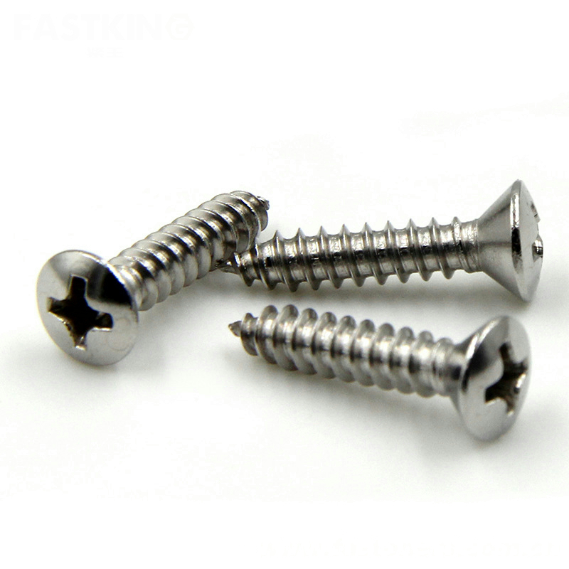 NF E 25-657 Cross Recessed Raised Countersunk (Oval) Head Tapping Screws