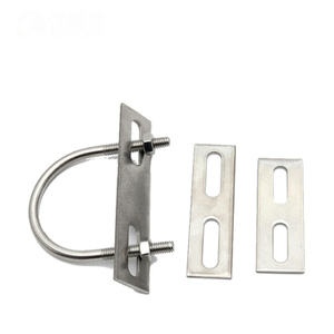 Two Holes washer U-shaped Clip Baffle Plate Square Clip Pipe band clamp CNC Stamping Machining Parts for U-shaped Bolt