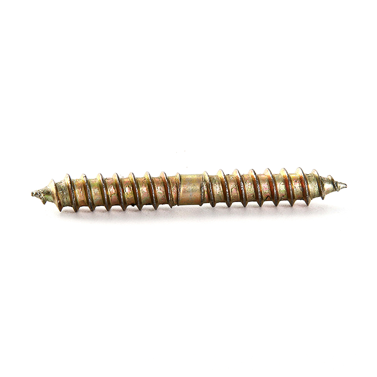 Zinc Plated Steel Woodworking Furniture Connecting Double End Screw,double End Wood Screw