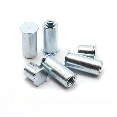 Zinc Plated Carbon Steel Self Clinching Blind Hole Rivet Nut Column for Metal Sheet