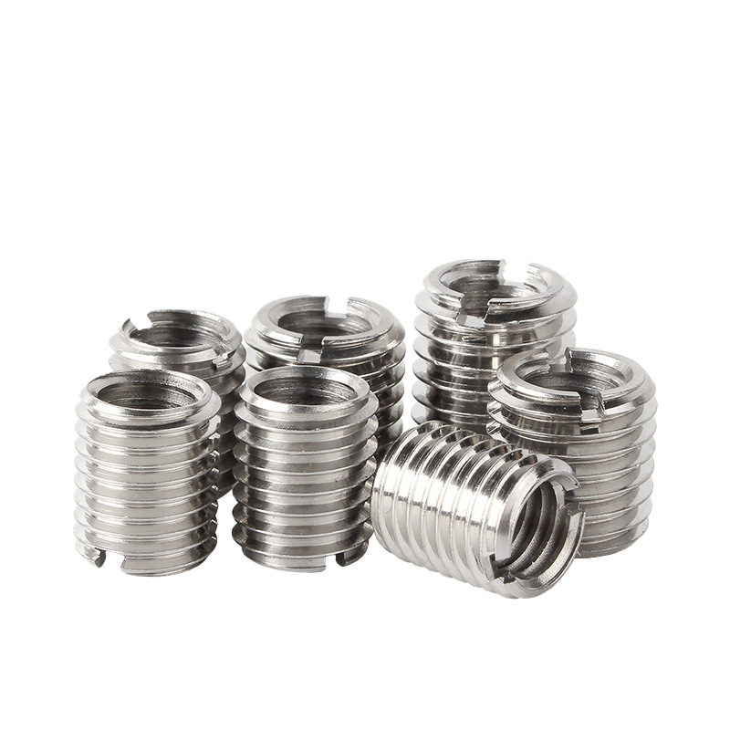 Self-tapping Bushing Inner And Outer Teeth Slotted Self Cutting Threaded Embedded Screw Sleeve