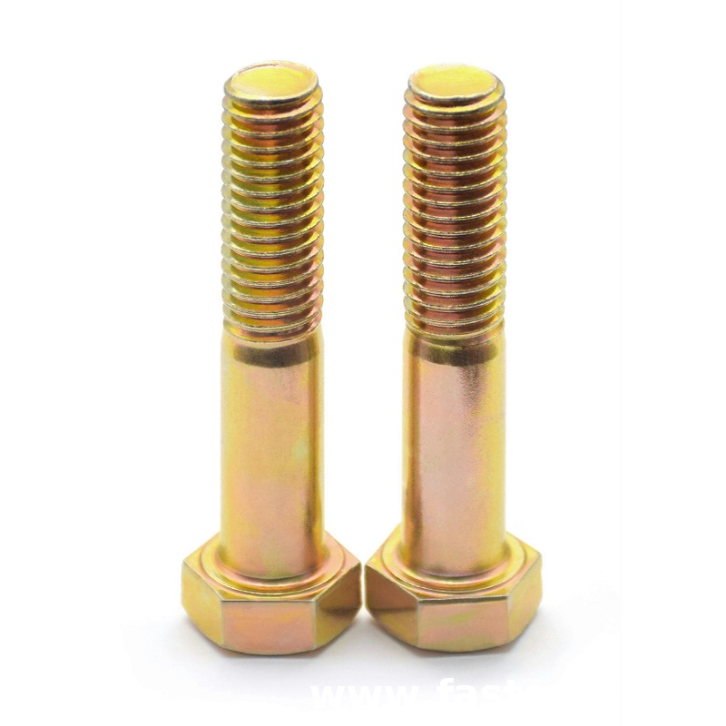 DIN931 Hexagon Head Bolts Half Thread Yellow Zinc/golden